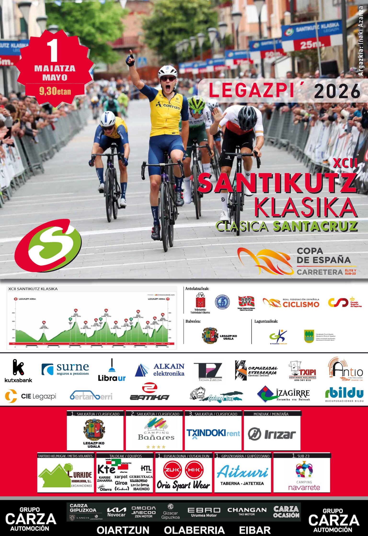 Cartel de 92ª Santikutz Klasika de Legazpi - Copa de España 2026