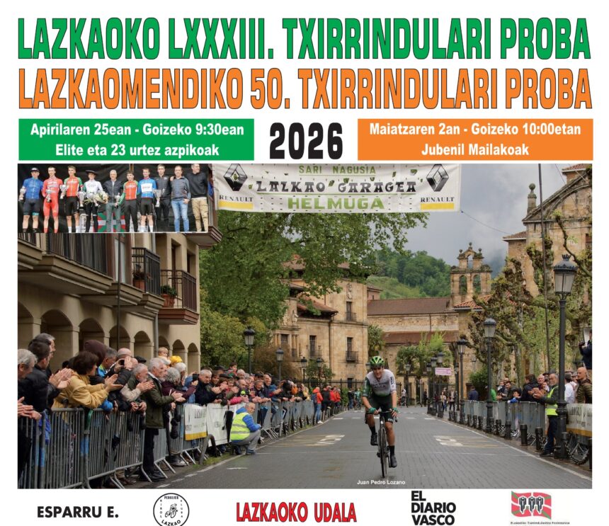 Cartel de la prueba de Lazkao - Torneo Euskaldun 2026