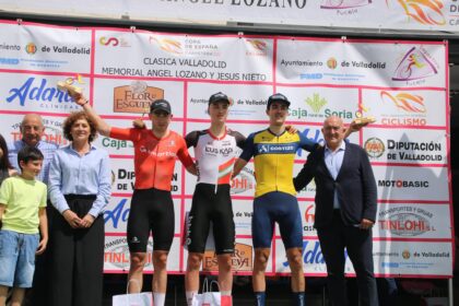 Podio de la XV Clásica Valladolid - Copa de España 2026 (Foto: @RFECiclismo)