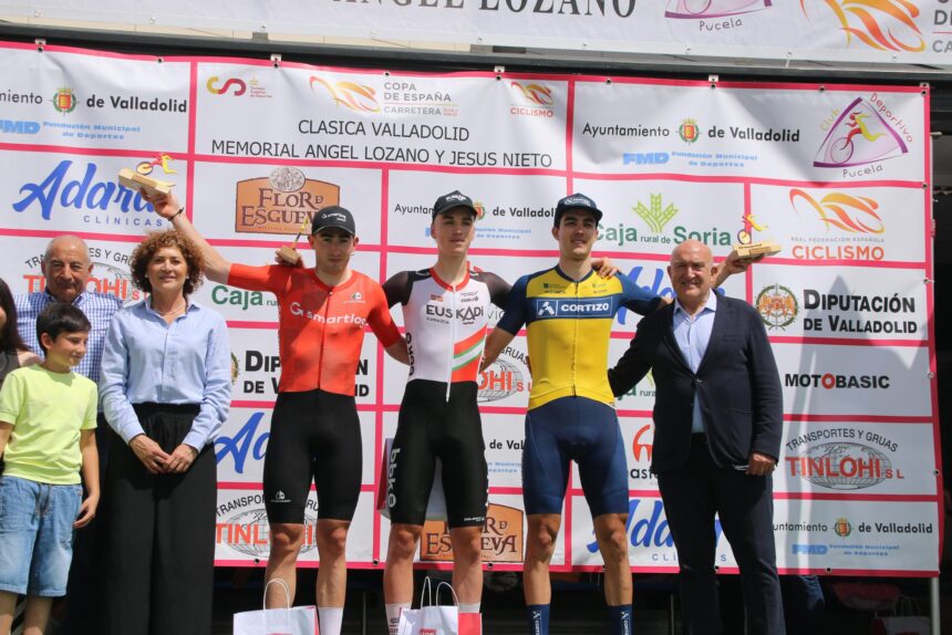 Podio de la XV Clásica Valladolid - Copa de España 2026 (Foto: @RFECiclismo)