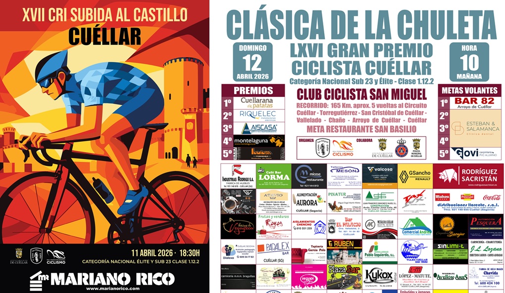 Carteles de la Subida al Castillo de Cuéllar y la Clásica de la Chuleta 2026