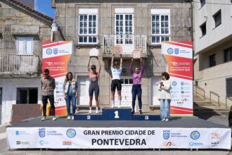 El Pelotón Regina González, Lluna Jiménez y Yalizabeta Sklyarova se imponen en el Gran Premio Cidade de Pontevedra