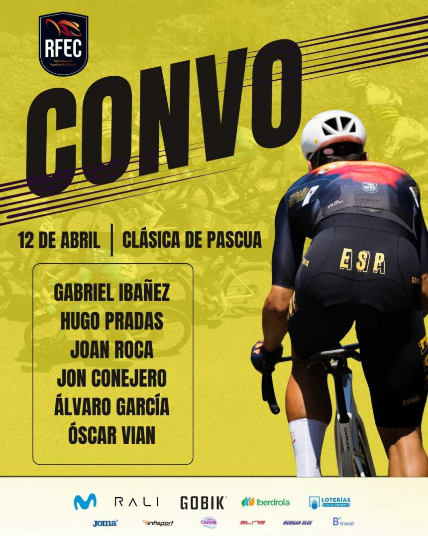 El Pelotón Convocatoria de la Selección Española sub-23 para la Clásica de Pascua, segunda cita de la Challenge Futura RFEC Selección sub-23 Clásica de Pascua