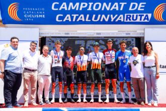 Podio del Cto de Cataluña 2026 en Òdena (Foto: @ciclismecat)