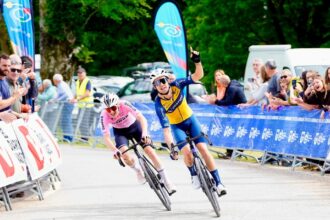 Pablo Ortega, ganador en Lizarra de la 2ª etapa de la Bidasoa Itzulia 2026 (Foto: Álvaro García/Bidasoa Itzulia)