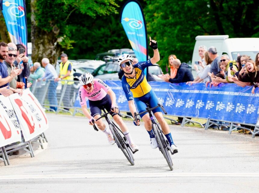 Pablo Ortega, ganador en Lizarra de la 2ª etapa de la Bidasoa Itzulia 2026 (Foto: Álvaro García/Bidasoa Itzulia)