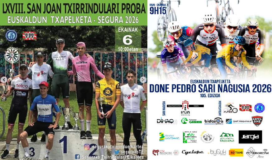 Carteles de las pruebas de Segura e Irún - Torneo Euskaldun 2026