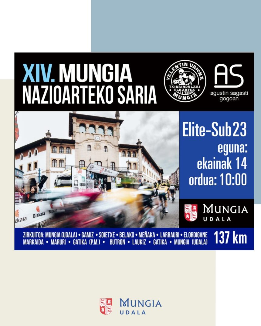 El Pelotón PREVIA | El Memorial Sagasti de Mungia se suma a un domingo repleto de ciclismo Cartel XIV GP Mungia-Memorial Agustín Sagasti 2026