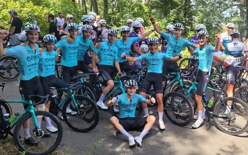 Eiser-Hirumet celebra el triunfo en Murgia de Aimar Quintana (Foto: @eiserhirumet)