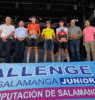 Podio final de la Vuelta a Salamanca junior 2026 (Foto: @vuelta.salamanca.junior)