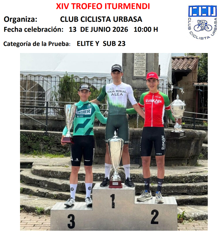 El Pelotón PREVIA | El Trofeo Iturmendi vuelve a ser juez del Campeonato de Navarra élite y sub-23 XIV Trofeo Iturmendi - Cto de Navarra élite y sub-23 2026