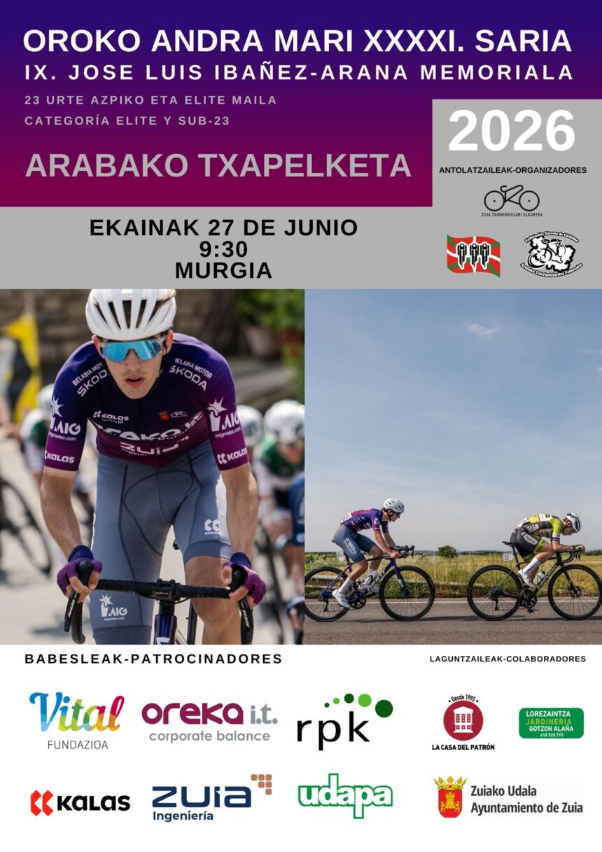 Cartel de la prueba de Murgia - Torneo Lehendakari 2026