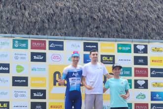 Podio final de la prueba de Somiedo de la Asturias Challenge 2026 (Foto: Fabio López/Ciclismo El Pelotón)