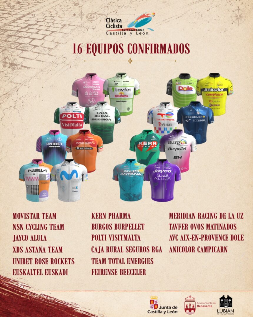 El Pelotón 16 equipos de todo el mundo competirán en la Clásica Castilla y León 2026 Equipos Clásica Castilla y León