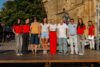 Organizadores, instituciones y patrocinadores en la presentación de equipos de la Vuelta a Castilla y León en Aguilar de Campoo (Foto: @vueltacyl)