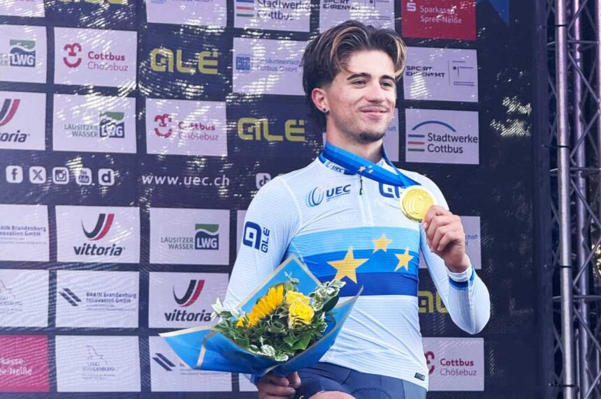 El Pelotón Exhibición de Álvaro Navas para proclamarse campeón de Europa de ómnium sub-23 en Cottbus