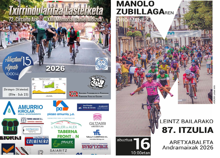 Carteles de las pruebas de Amurrio y Aretxabaleta - Torneo Lehendakari 2026