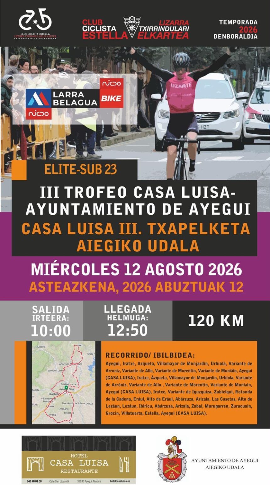 El Pelotón PREVIA | El clásico enlazado a Eraul y Lezaun volverá a decidir el Trofeo Casa Luisa - Ayuntamiento de Ayegui El Pelotón PREVIA | El clásico enlazado a Eraul y Lezaun volverá a decidir el Trofeo Casa Luisa - Ayuntamiento de Ayegui