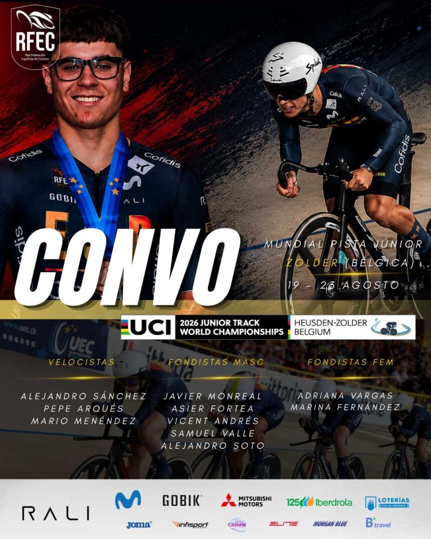 El Pelotón Convocatoria de la Selección Española para afrontar el Campeonato del Mundo de Pista Júnior de Zolder
