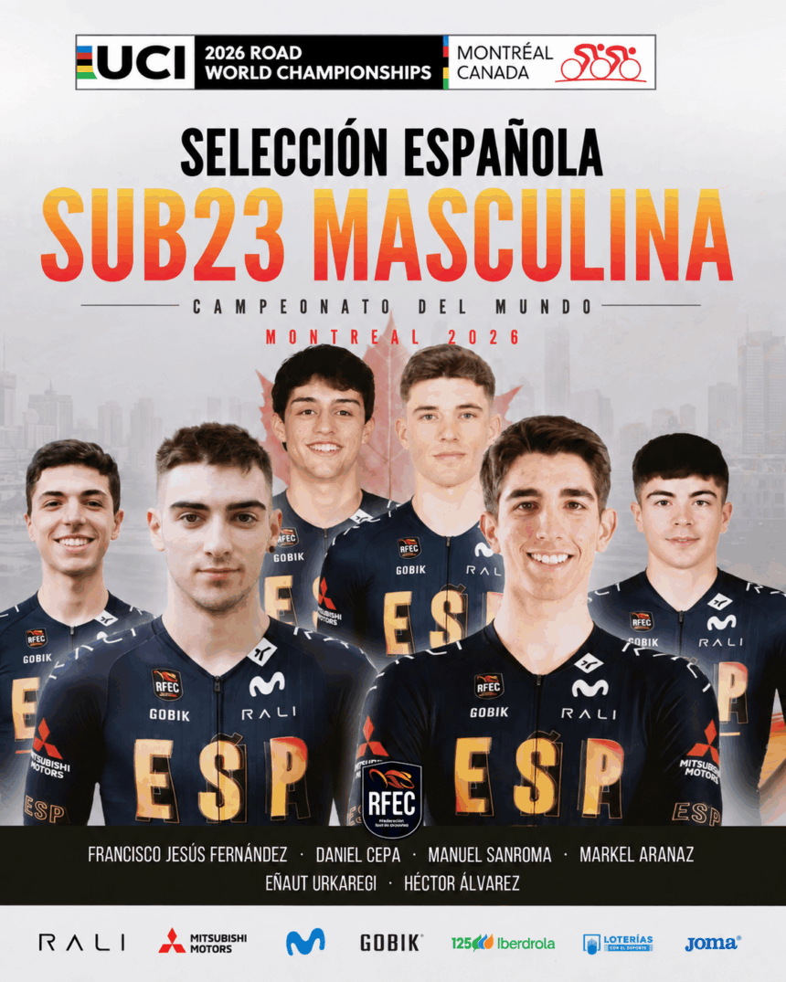 El Pelotón Convocatoria de la Selección Española sub-23 masculina y femenina para el Mundial de Montreal 2026