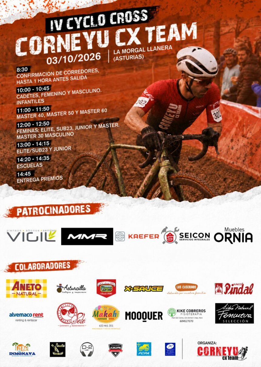 El Pelotón PREVIA | La Morgal vuelve a abrir el otoño asturiano con el Corneyu CX Team El Pelotón PREVIA | La Morgal vuelve a abrir el otoño asturiano con el Corneyu CX Team